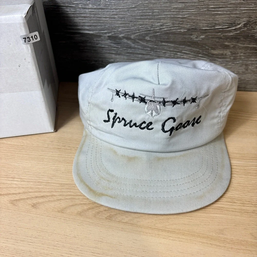 Vintage Spruce Goose Hat Cap Snap Back Gray‎ Trucker Planes Jets Adjustable